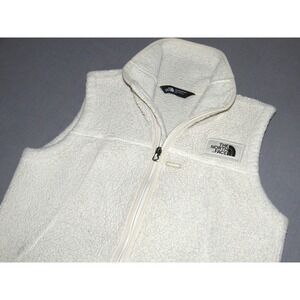 The North Face Full Zip-Up Cream Deep Pile Fleece Vest Jacket‎ Women's Small
